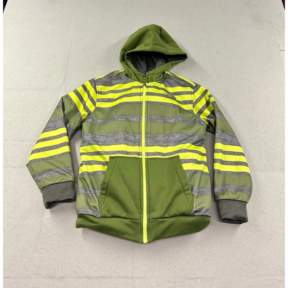 Boys The North Face Reversible Quilted Surgent Hooded Jacket Green